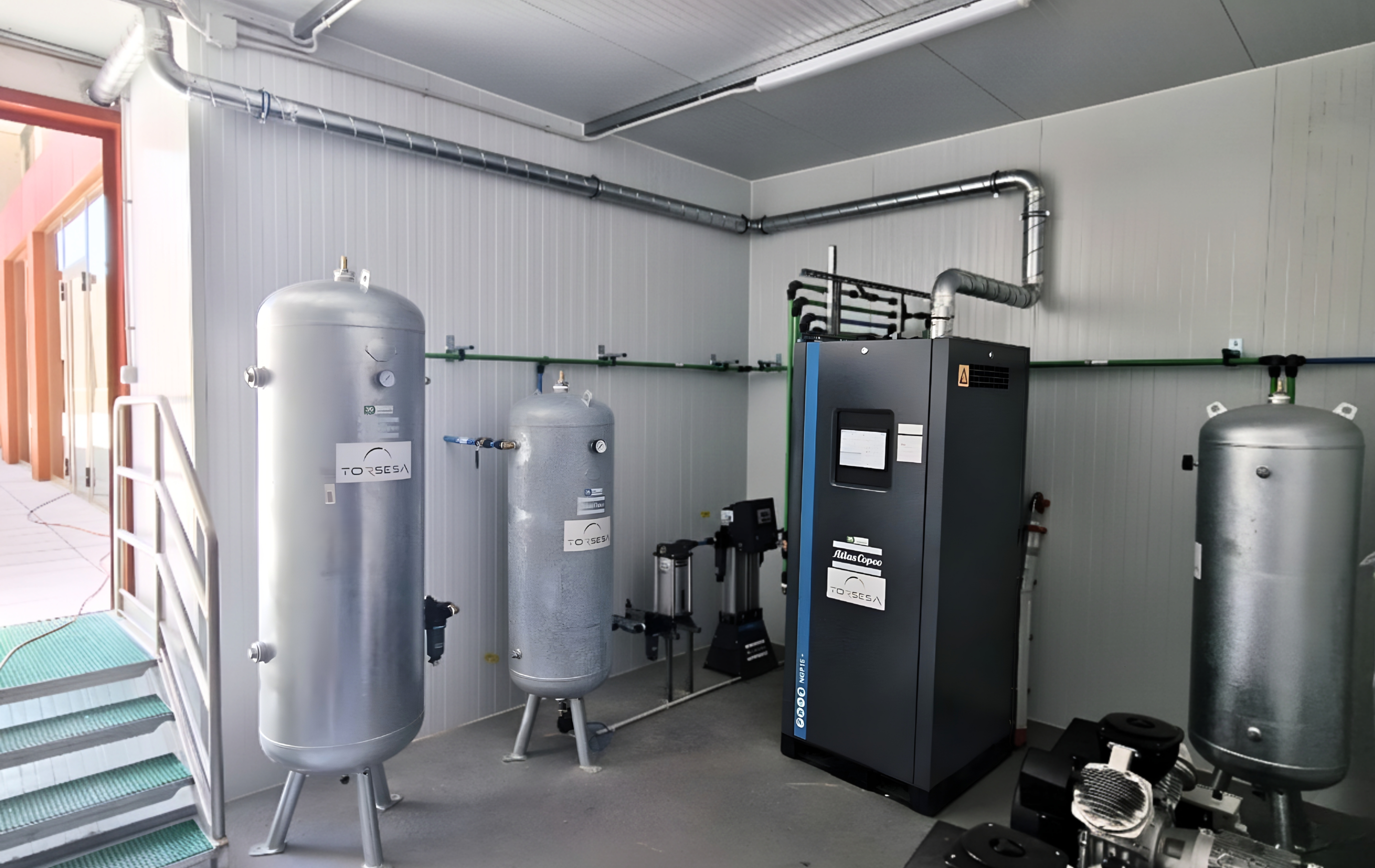 Sistema de aire comprimido y producción de nitrógeno de alta pureza